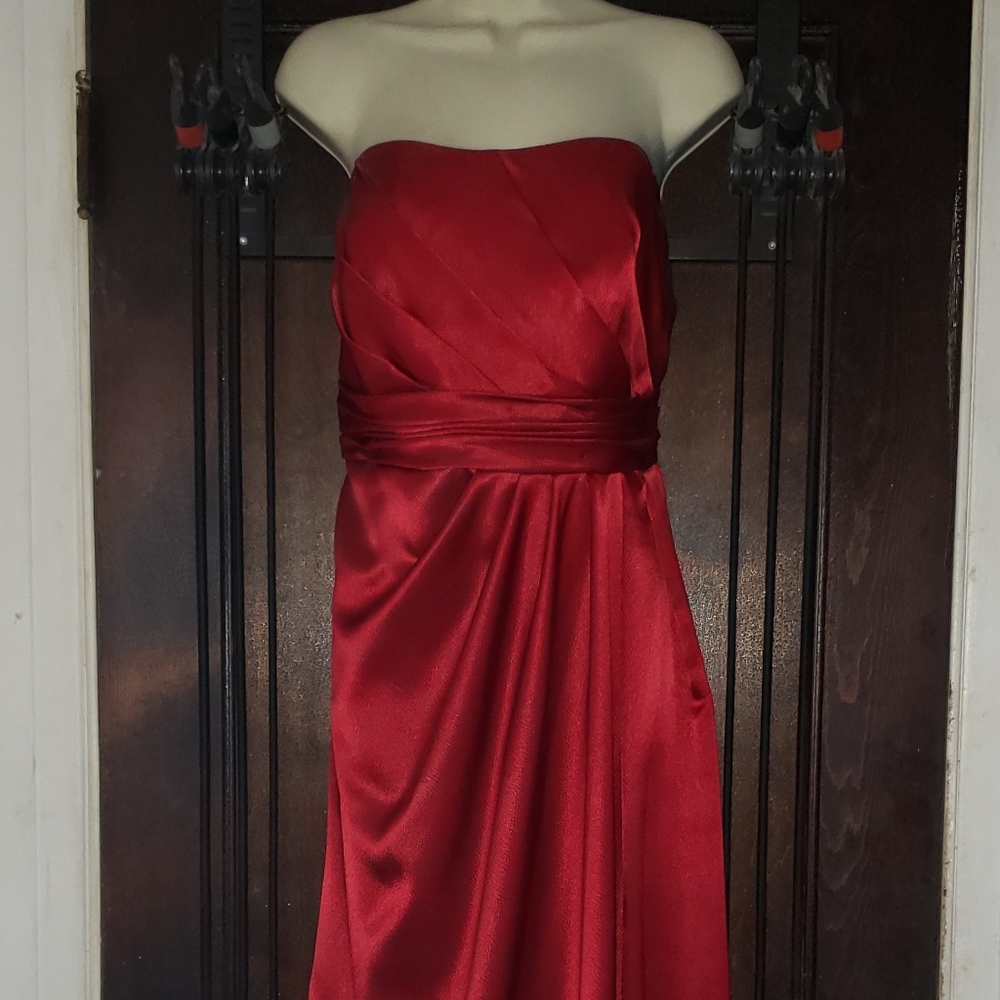 Apple Red Bridesmaid Dress/Long-Davids Bridal